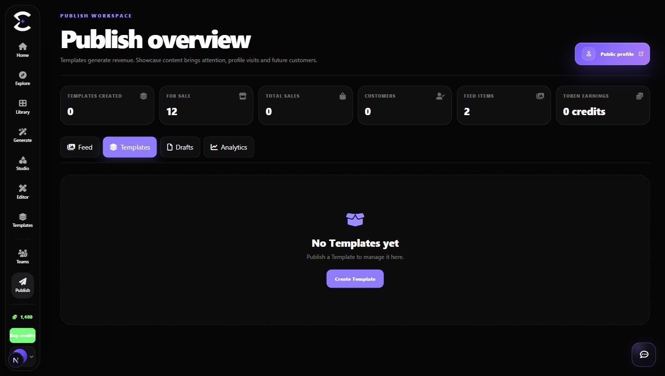 NegarAI publishing flow from Generate and Studio into Explore and Library